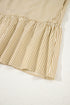 Brown Stripe Collared Neck Cuffed Long Sleeve Drop Waist Mini Dress